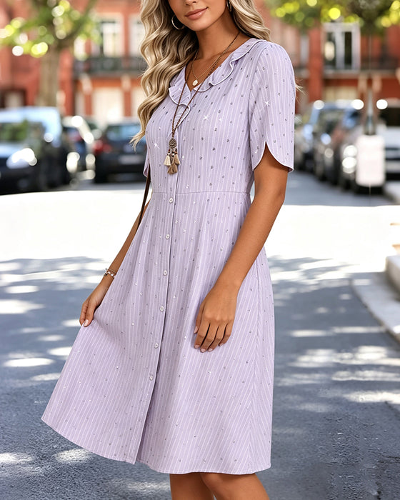 Line Ruffle A-Line Dress