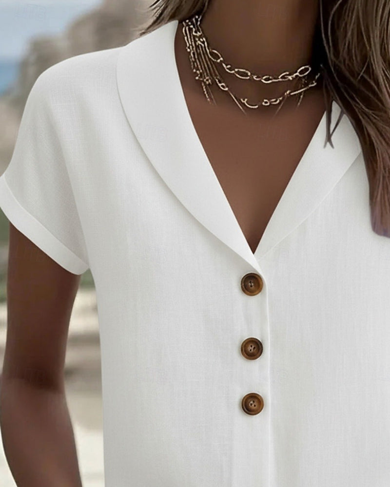 Button Down Collar Short Sleeve Shirt