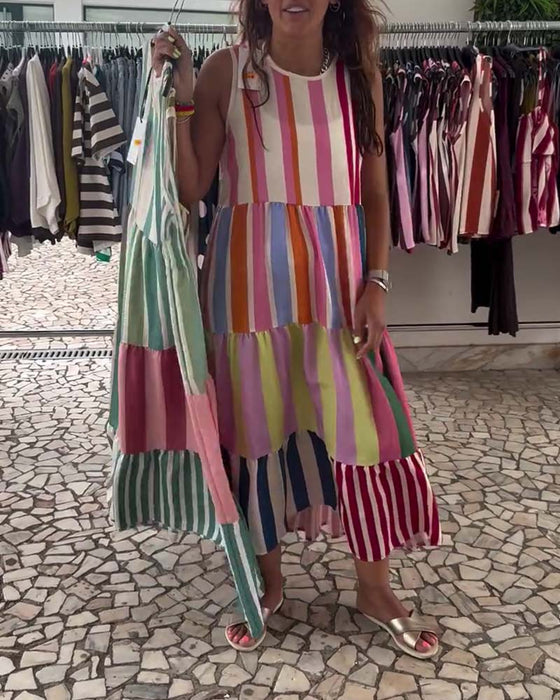 Sleeveless Round Neck Dress