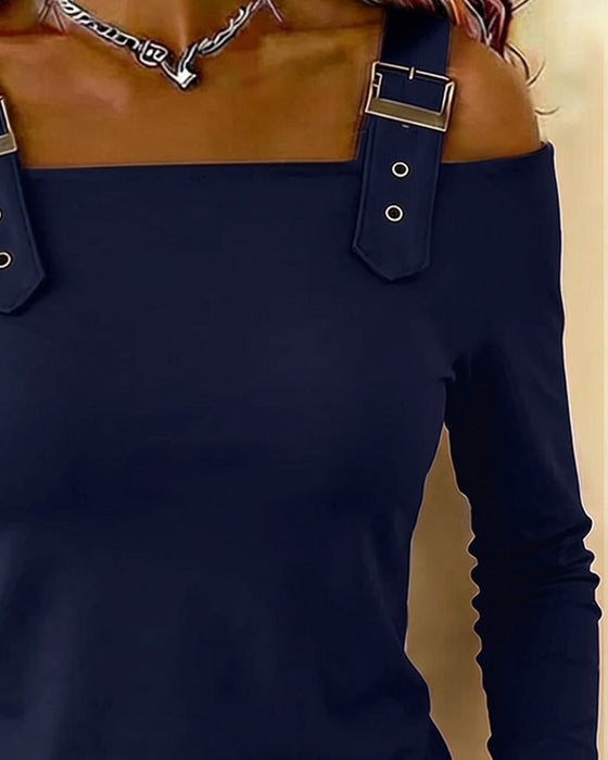 Long Sleeve Off-Shoulder Camisole Top