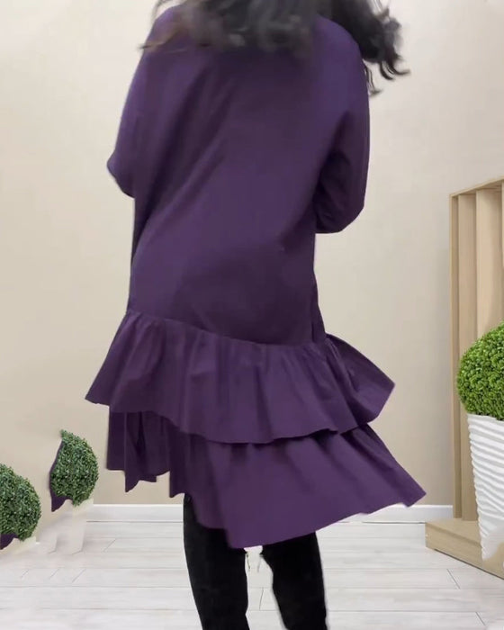 Gentle ruffled knee-length dress