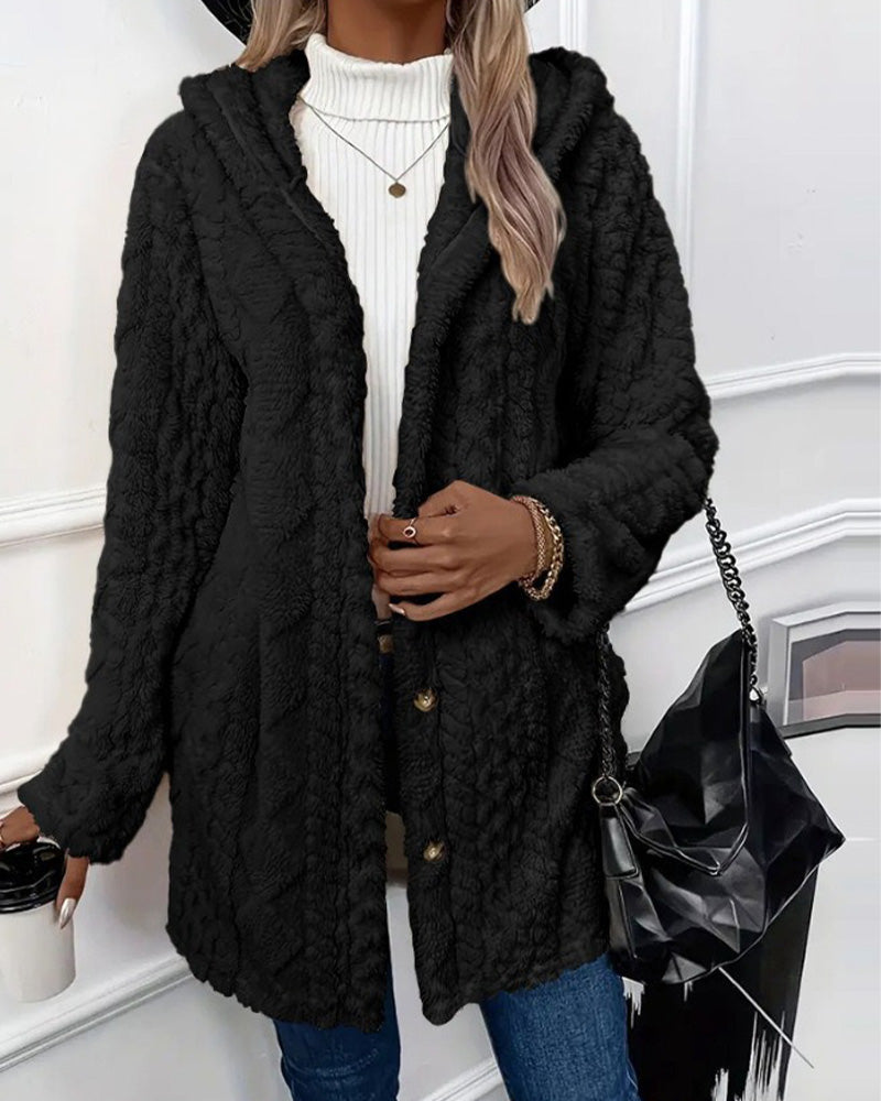 Solid Color Long Sleeve Coat