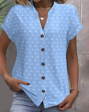 Blue Drop Shoulder Blouse