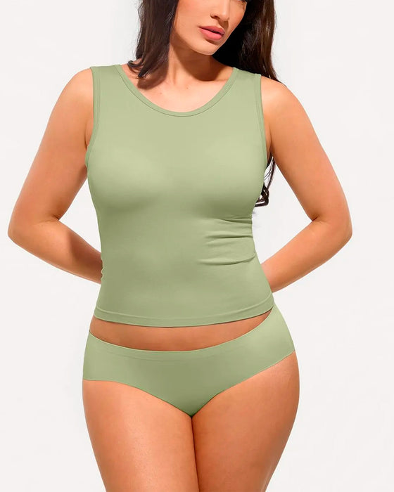 Striped Built-In Bra Tank Top