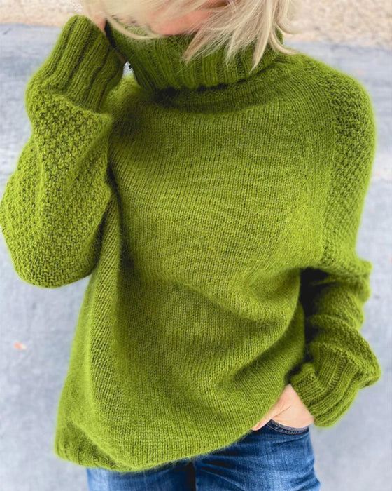 Solid color turtleneck sweater
