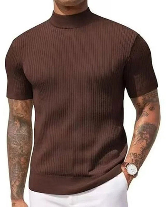 Mock Neck Men‘s Short Sleeve T-Shirt
