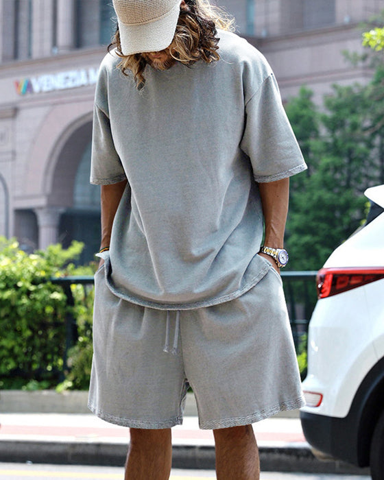 Casual Solid-Color Sleeveless Sports Sets