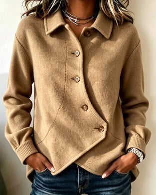 Solid Irregular Casual Coat