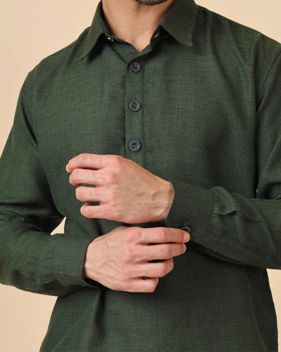 Men's Long Sleeve Solid Color Shirt