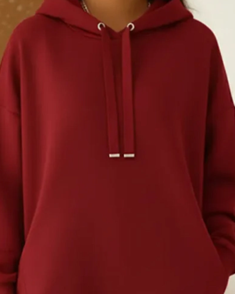 Casual Split Hooded Sweatshirt Dress