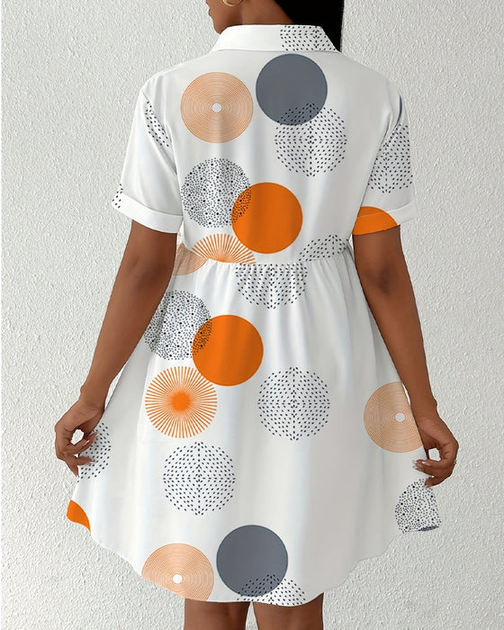 Polka Dot Print Shirt Dress