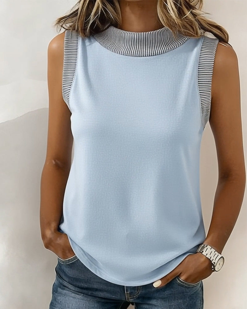 A Color-Block Striped Tank Top