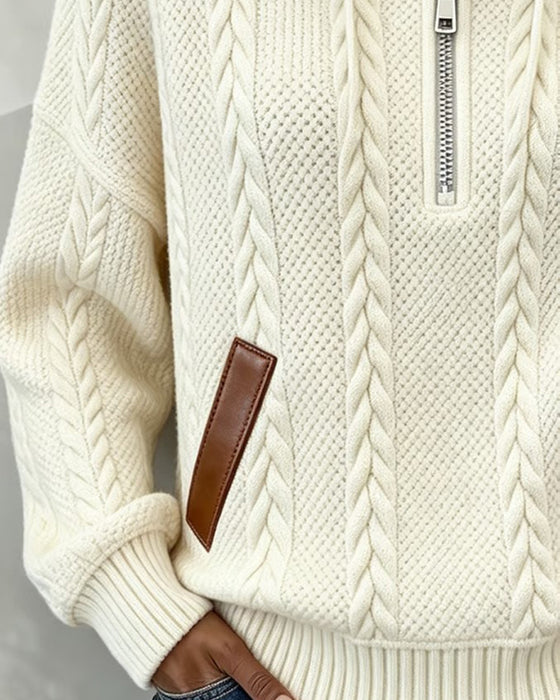 Zip Casual Turtleneck Hoodie
