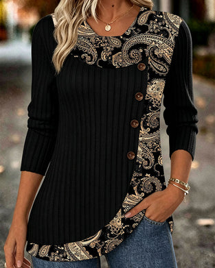 Casual Asymmetric Long Sleeve Top
