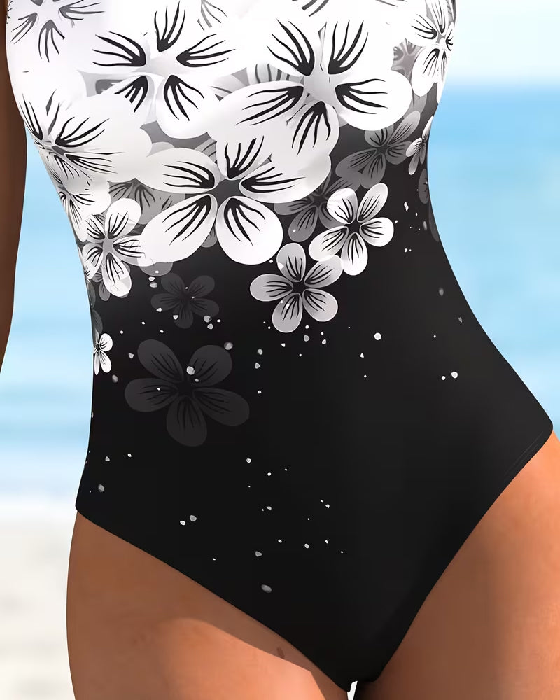 Fashion Floral Print One-Piece