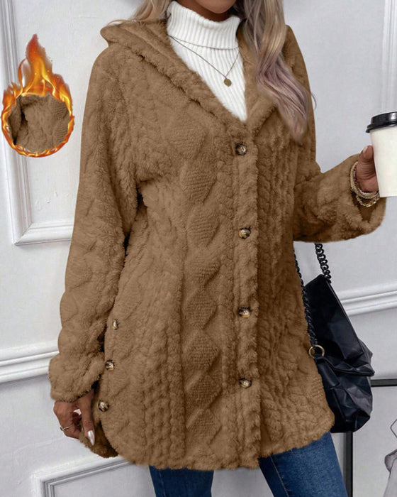 Solid Color Long Sleeve Coat