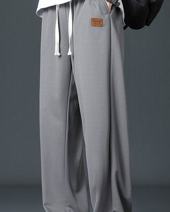 Men's Casual Drawstring Straight Leg Pants