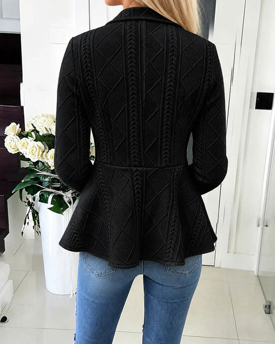 Button Casual Solid Coat