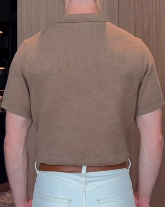 Men's Loose-Fit Casual Polo-Collar T-Shirt