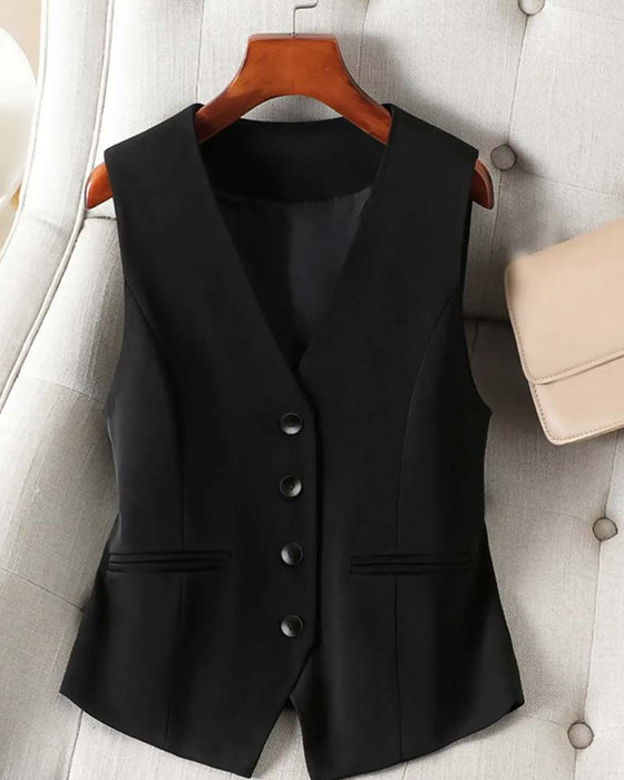 Fitted Waist-Cinching Suit Vest