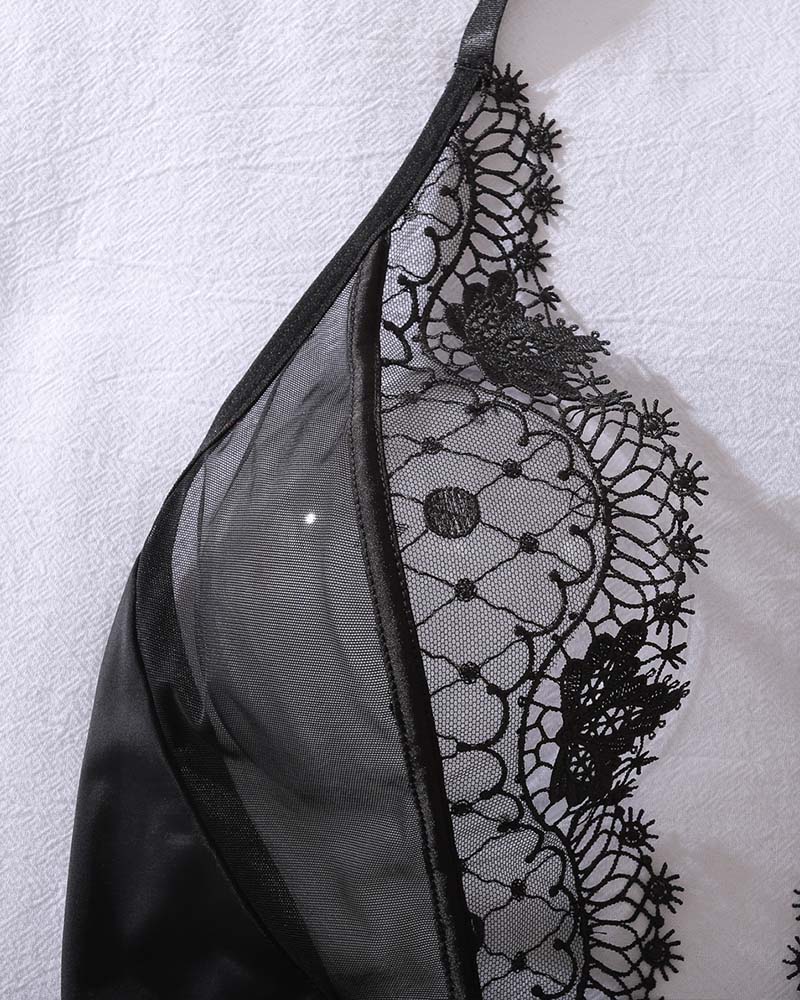 See-Through Backless Cutout One-Piece Lingerie