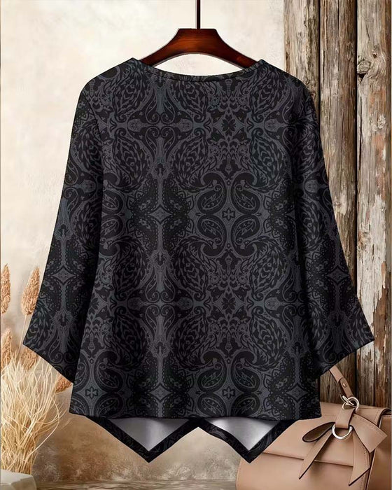 Cross Irregular Print Top