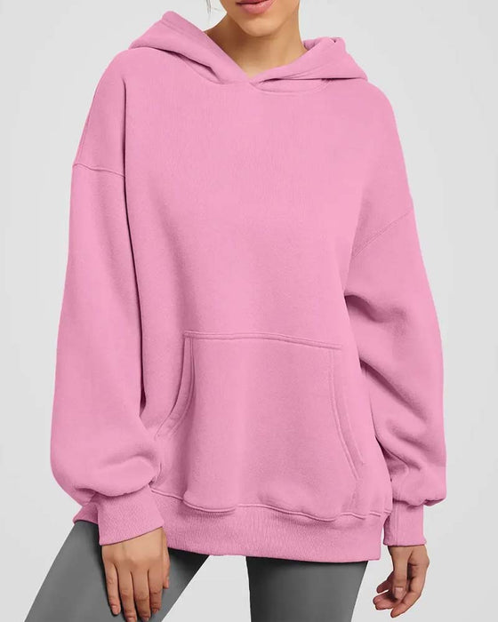 Solid Color Long Sleeve Casual Hoodie