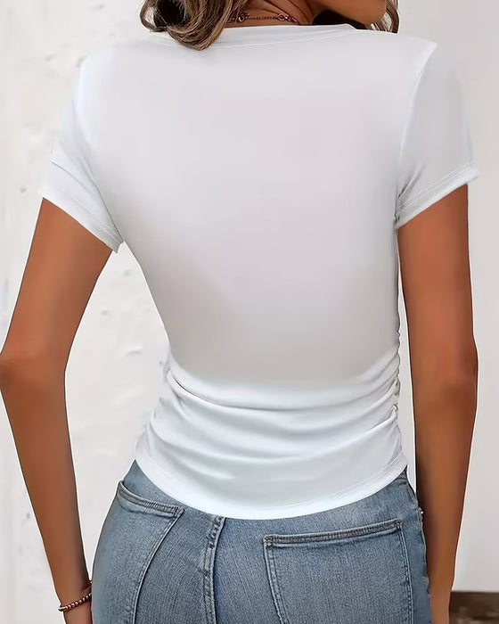 Fitted Waist Short Sleeve T-Shirt