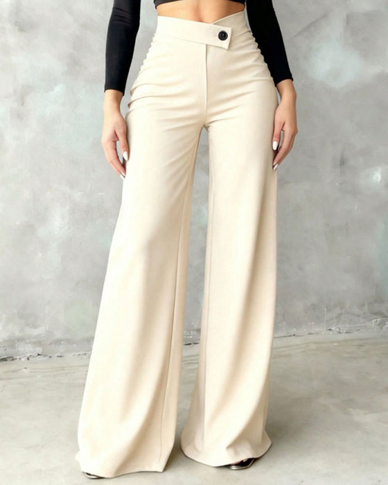 High Waisted Draped Suit Pants