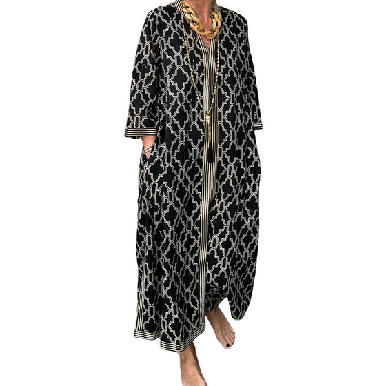 Geometric Print Maxi Dress
