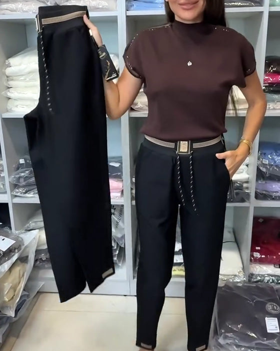Stylish Drawstring Elastic Waist Pants