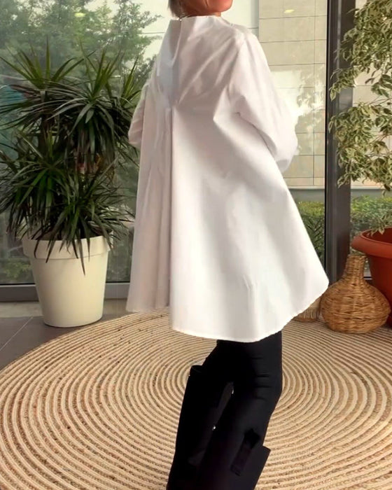 Solid color commuting top