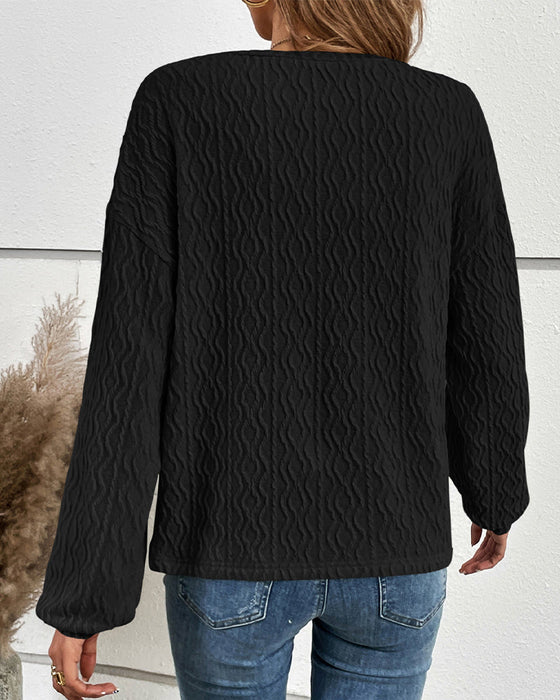 Solid Color Top with Buttons