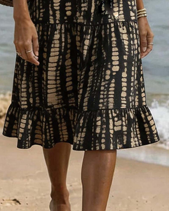 Casual V-Neck Print Dress
