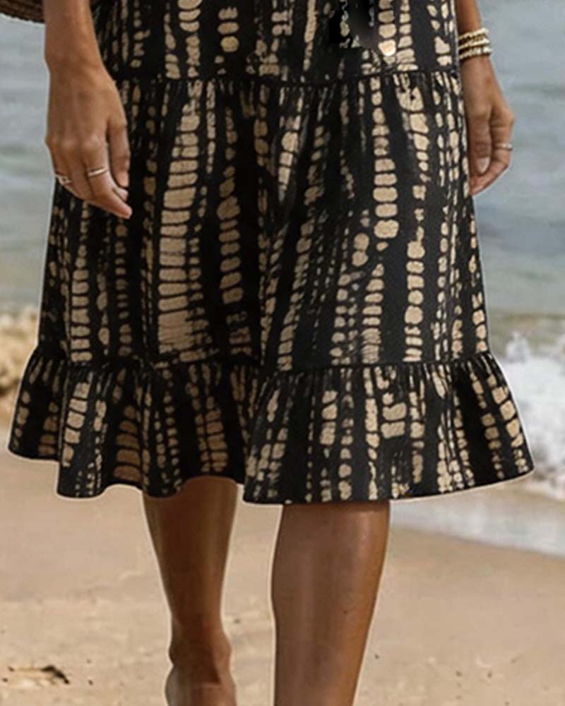 Casual V-Neck Print Dress