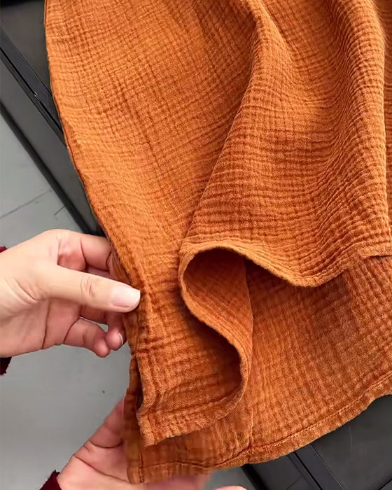 Lapel Solid Color Simple Long Sleeve Dress