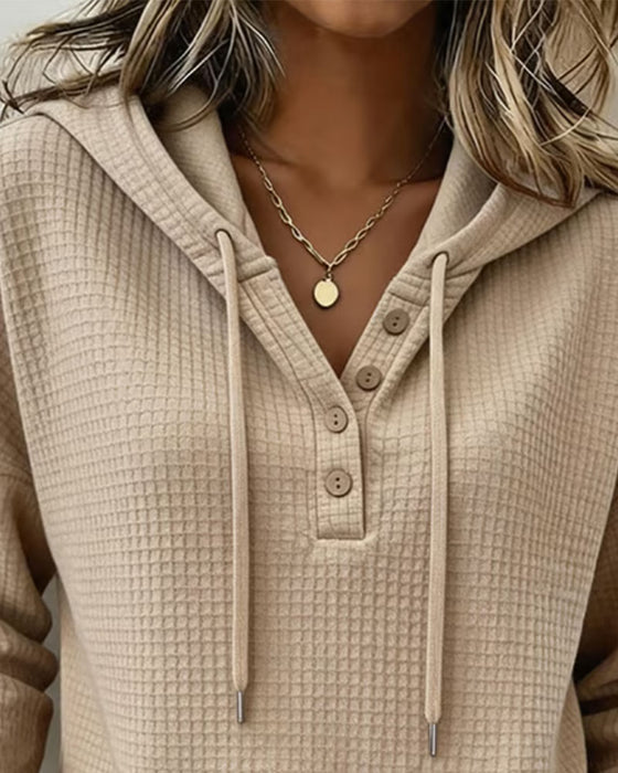 Fashion Henley Hoodie