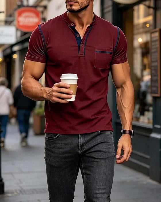 Men's Henry Casual Solid Color Shirt