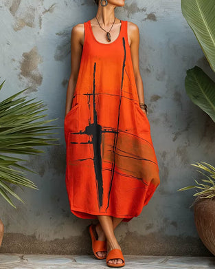 Casual Print Maxi Dress