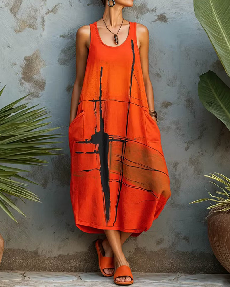 Casual Print Maxi Dress