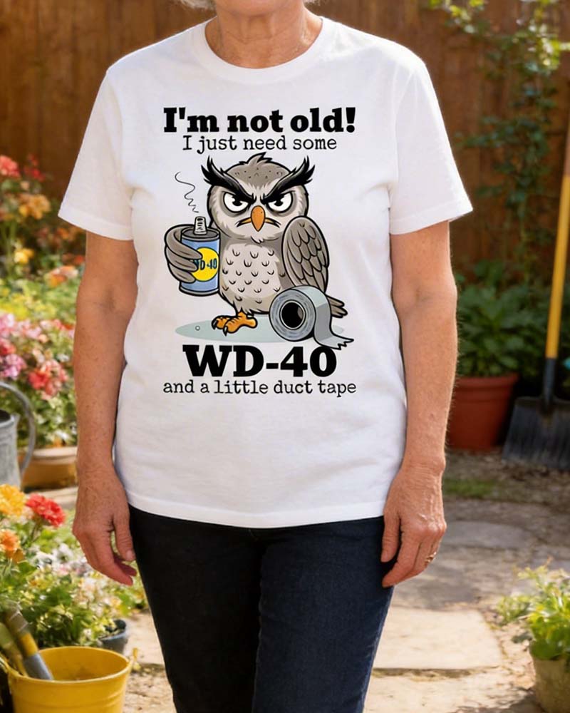 Owl Fun Solid Color Casual T-Shirt