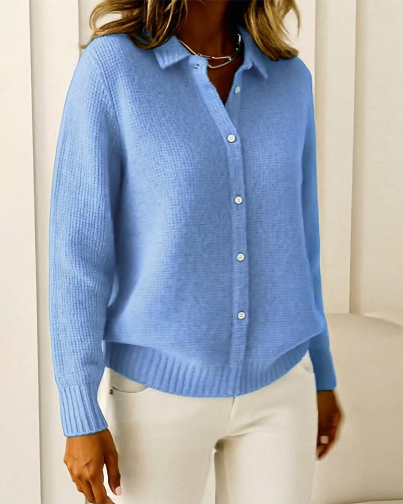 Fashion Lapel Button Cardigan