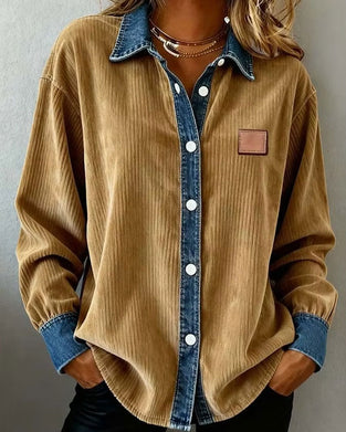 Denim Patchwork Corduroy Shirt
