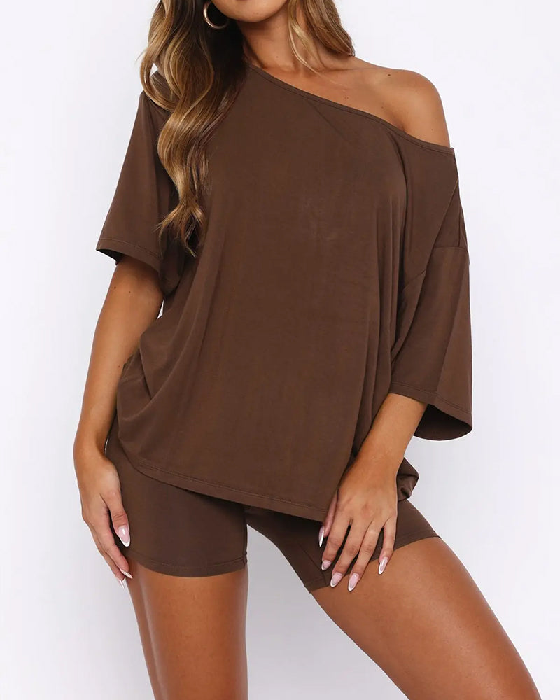 Textured Solid Two-Piece Set