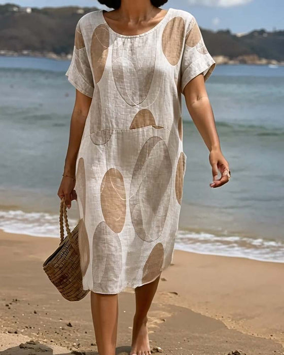 Polka Dot Loose Straight Dress