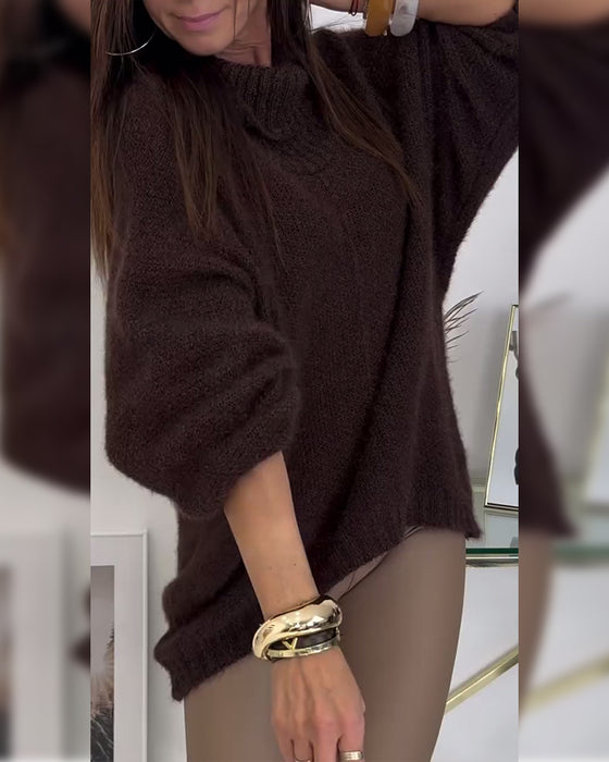 High-Neck Cropped Sweater