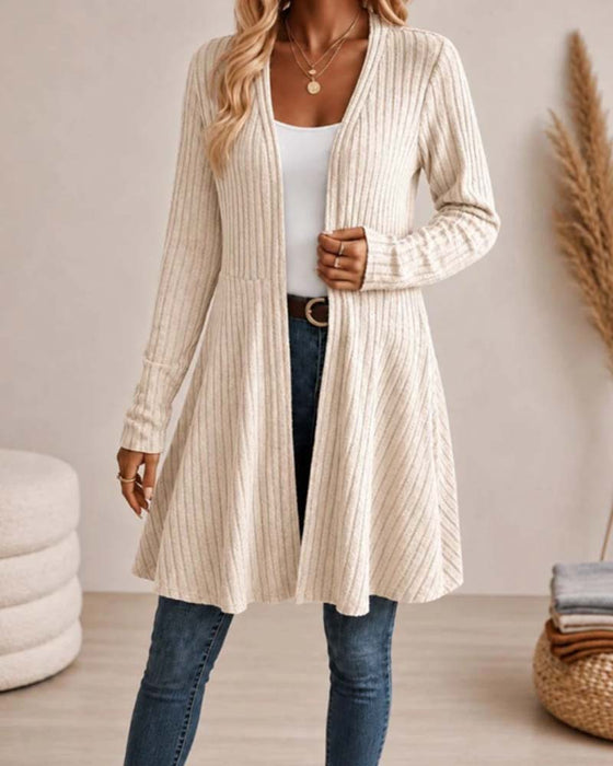Solid Casual Long Sleeve Coat