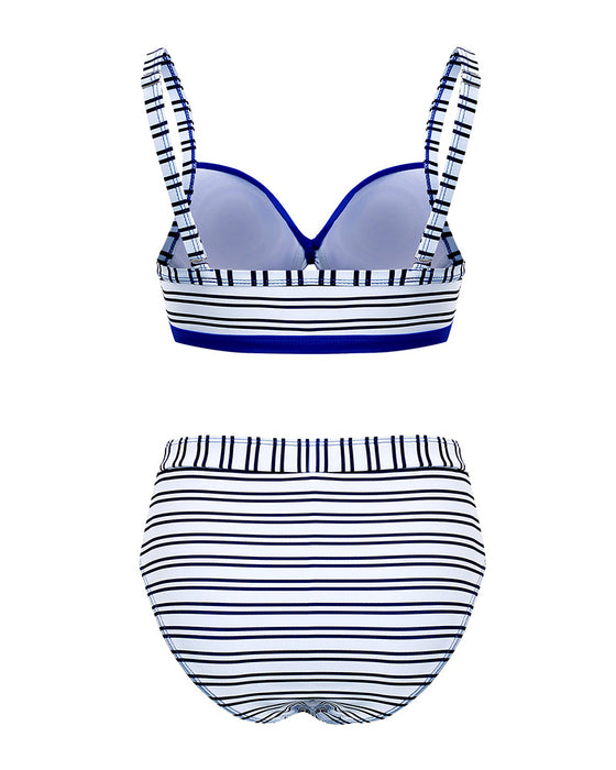 Striped Hollow Out Bikini