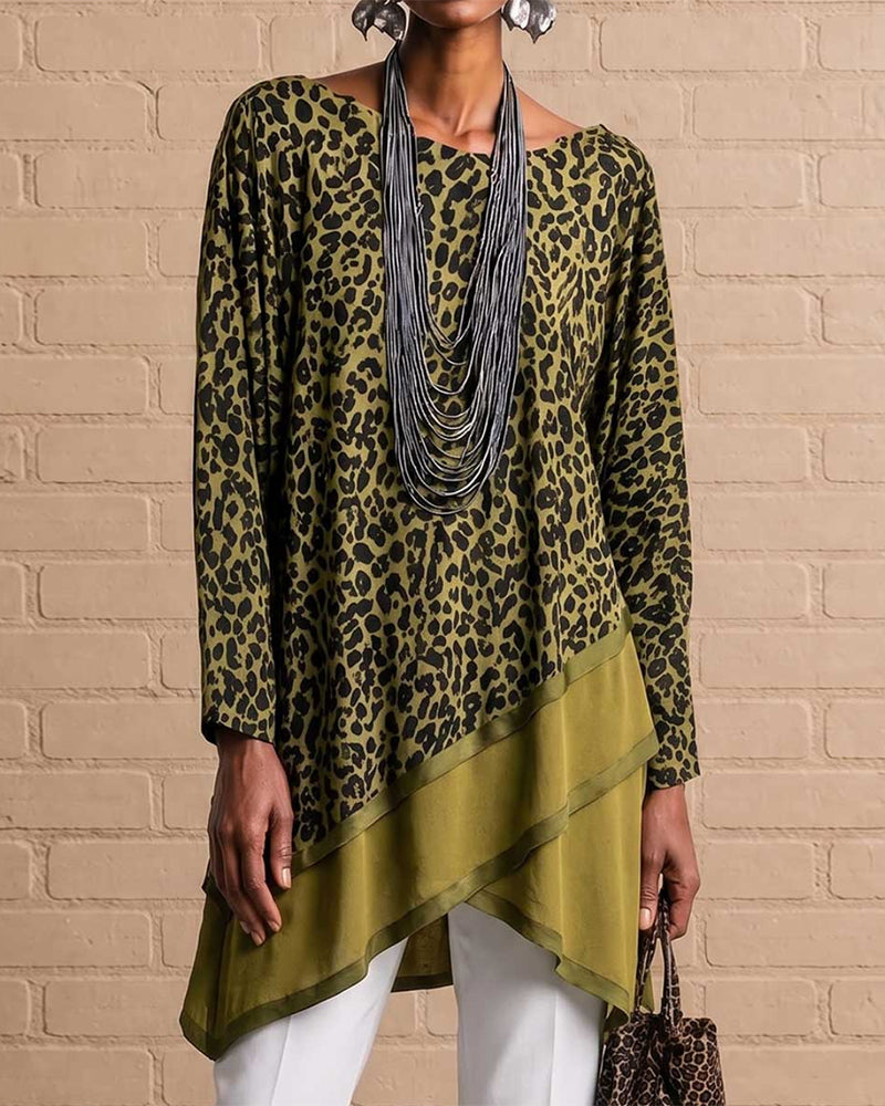 Leopard-Print Top With An Asymmetric Hem