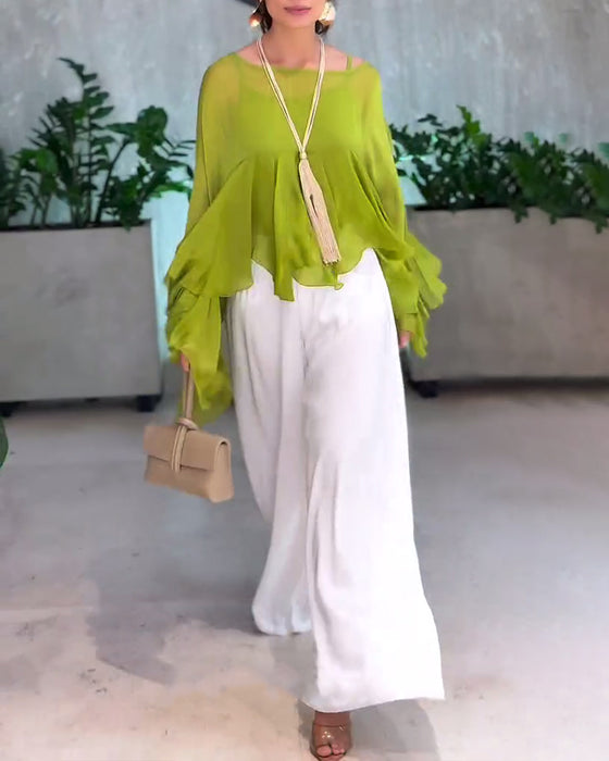 Temperament Solid Color Fashionable Blouse